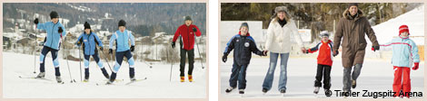 Langlaufen und Eislaufen im Winter in der Ferienregion Tiroler Zugspitz Arena